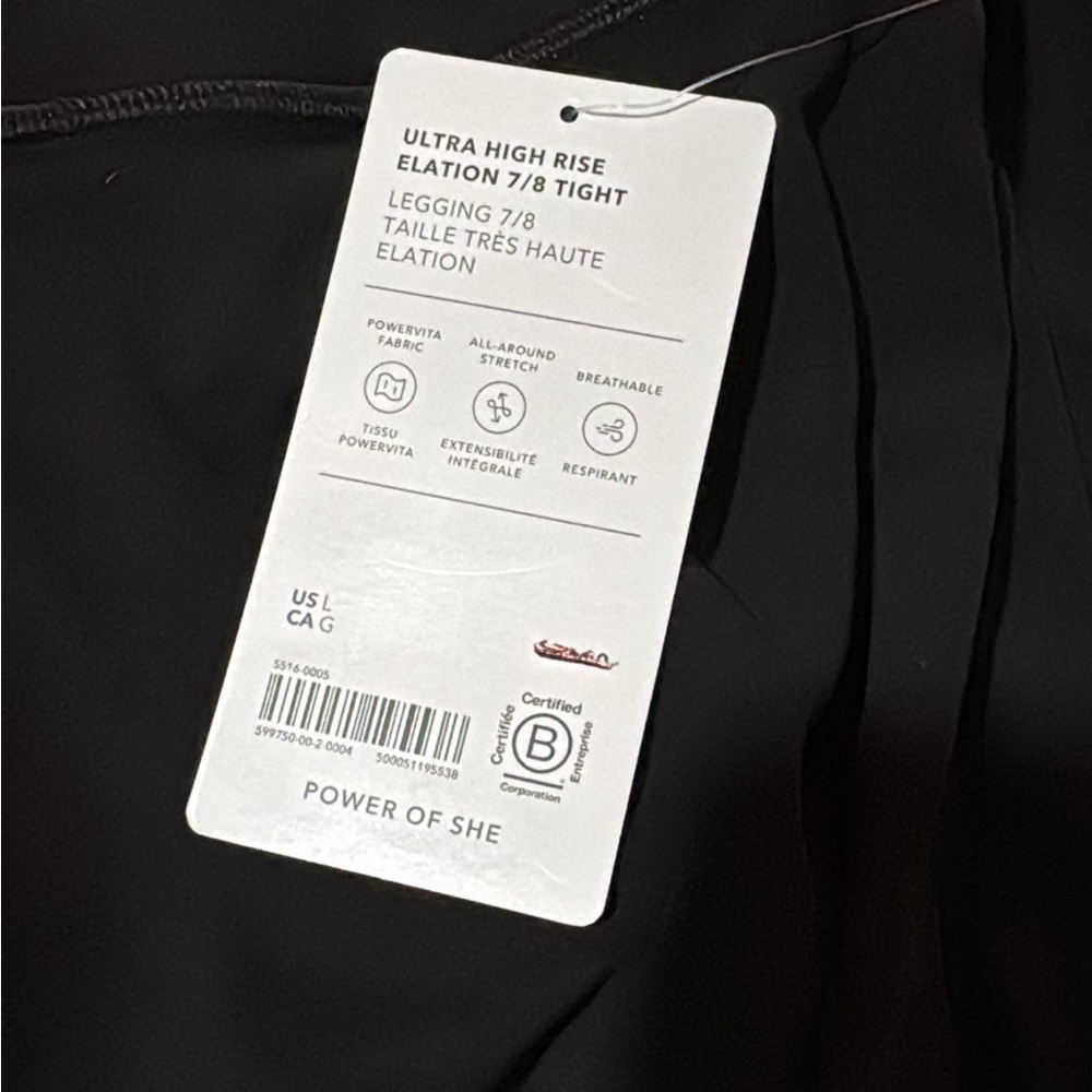 Athleta ELATION ULTRA HIGH RISE 7/8 LEGGING // Black #599750 - Picture 11 of 16